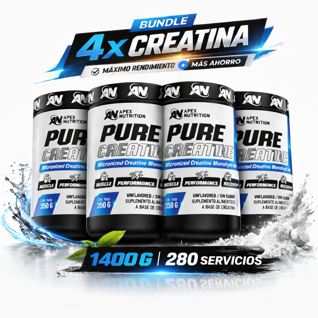Pack 4X APEX Pure Creatine 1400 g | 280 servicios