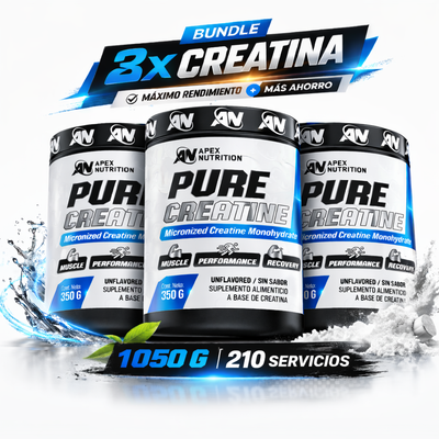 Pack 3X APEX Pure Creatine 1050 g | 210 servicios